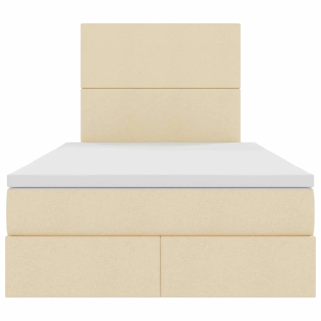 Letto con contenitore e materasso Crema 120 x 200 cm Poliestere 3371713
