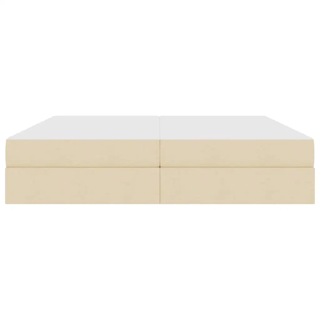 Letto con contenitore e materasso Crema 200 x 200 cm Poliestere