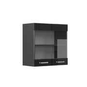 Vicco Mobile da cucina in vetro Nero lucido 60 cm