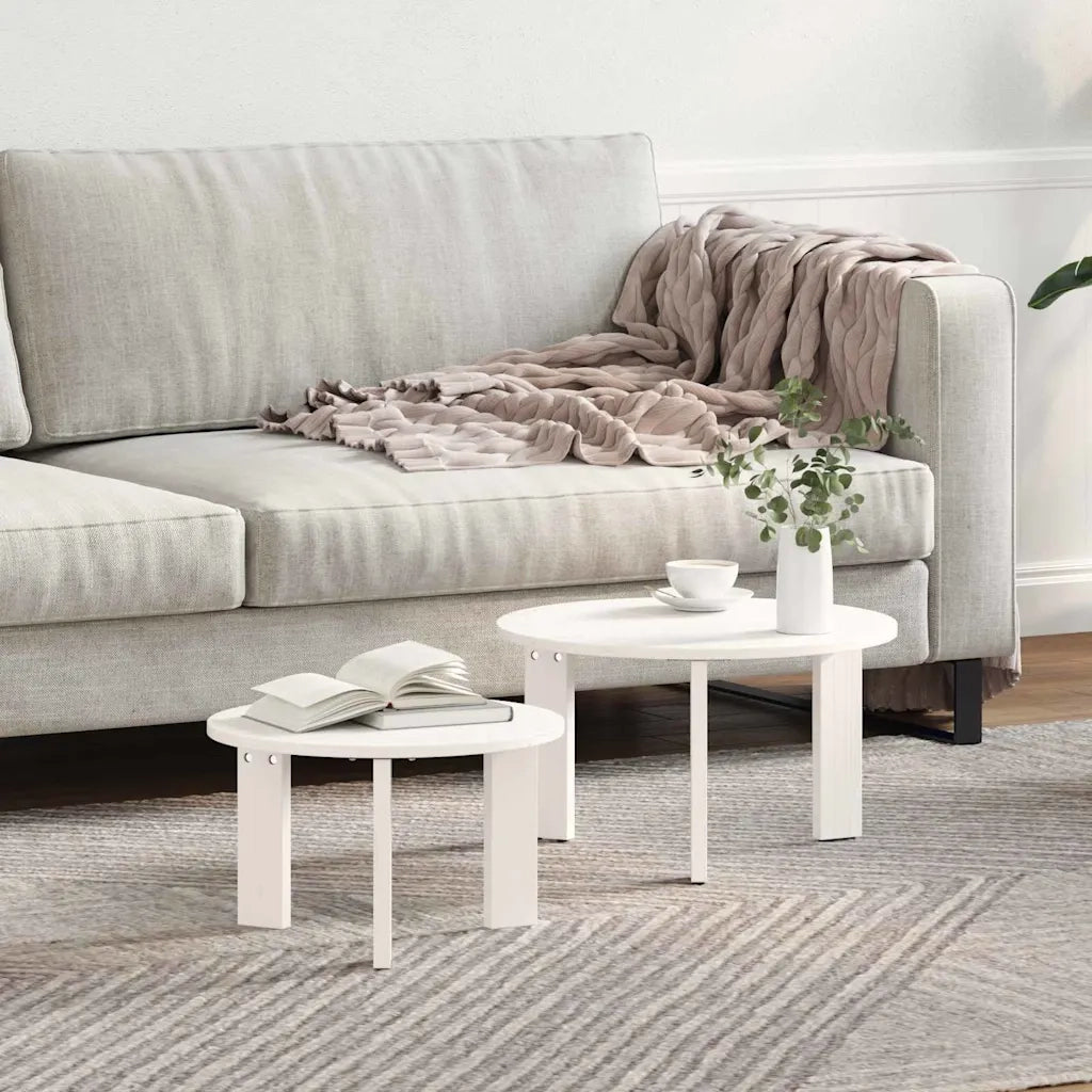 vidaXL Tavolino da salotto 2 pcs Bianco 47.5 x 47.5 x 27 cm