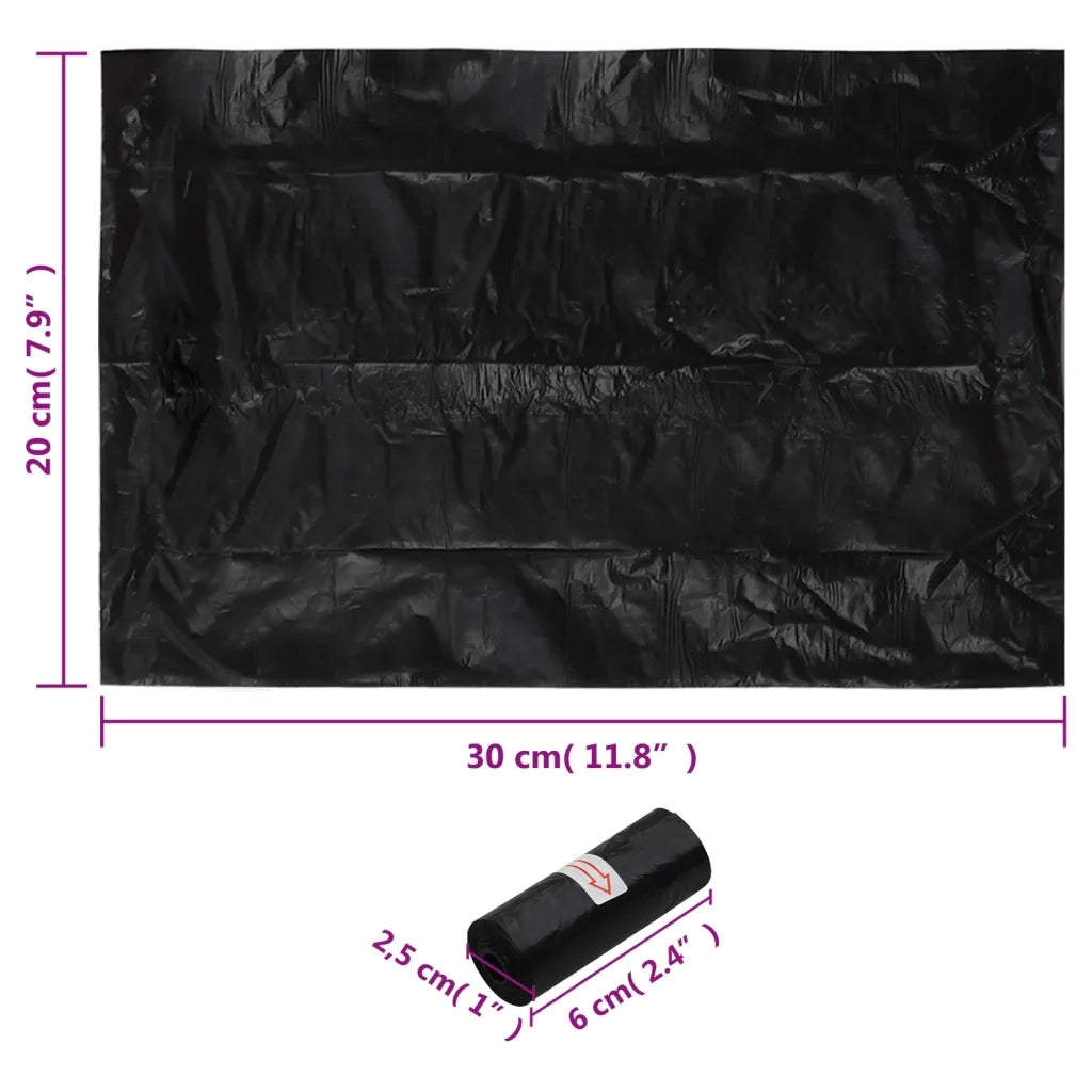 vidaXL Sacchetti Deiezioni Cani 750 pz Neri 30x20 cm in PE