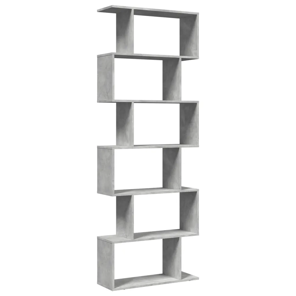 vidaXL Libreria Divisorio 6Piani Grigio Cemento 70x24x193cm Truciolato