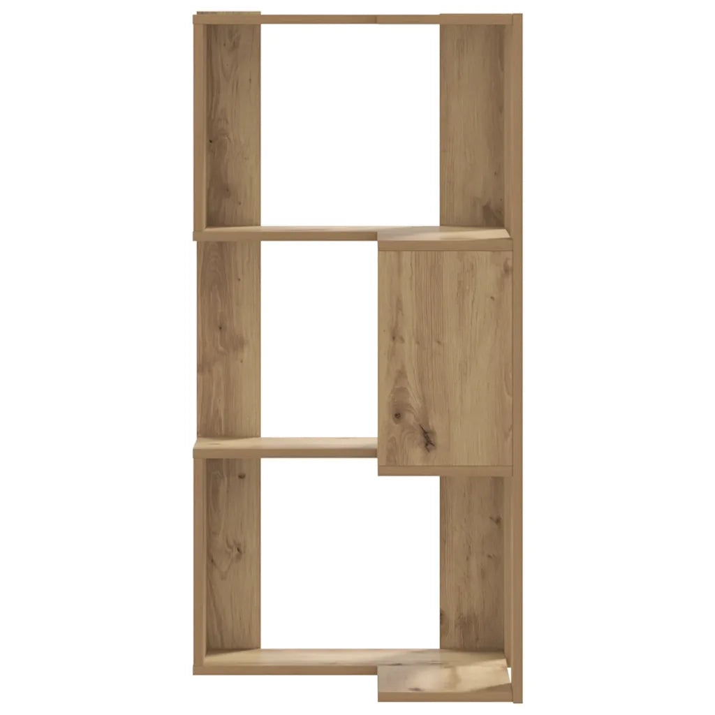 Libreria Angolare 3Ripiani Rovere Artigianale 50x50x102cm Legno