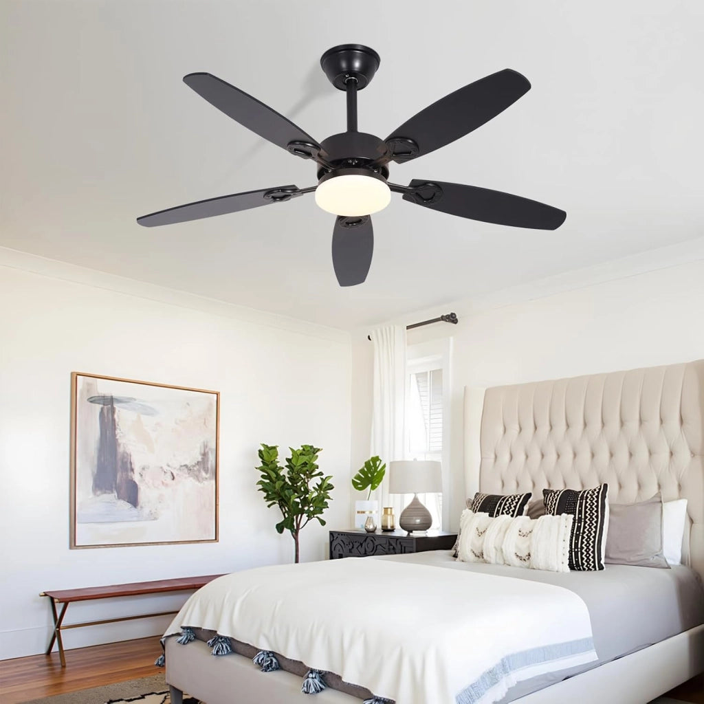ZMH Ventilatore da Soffitto con Luce Funzionamento Silenzioso Pale a Doppia Faccia Luminosità Regolabile per Soggiorno