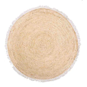 Tappeto marrone in fibra naturale intrecciato a mano d120x1h