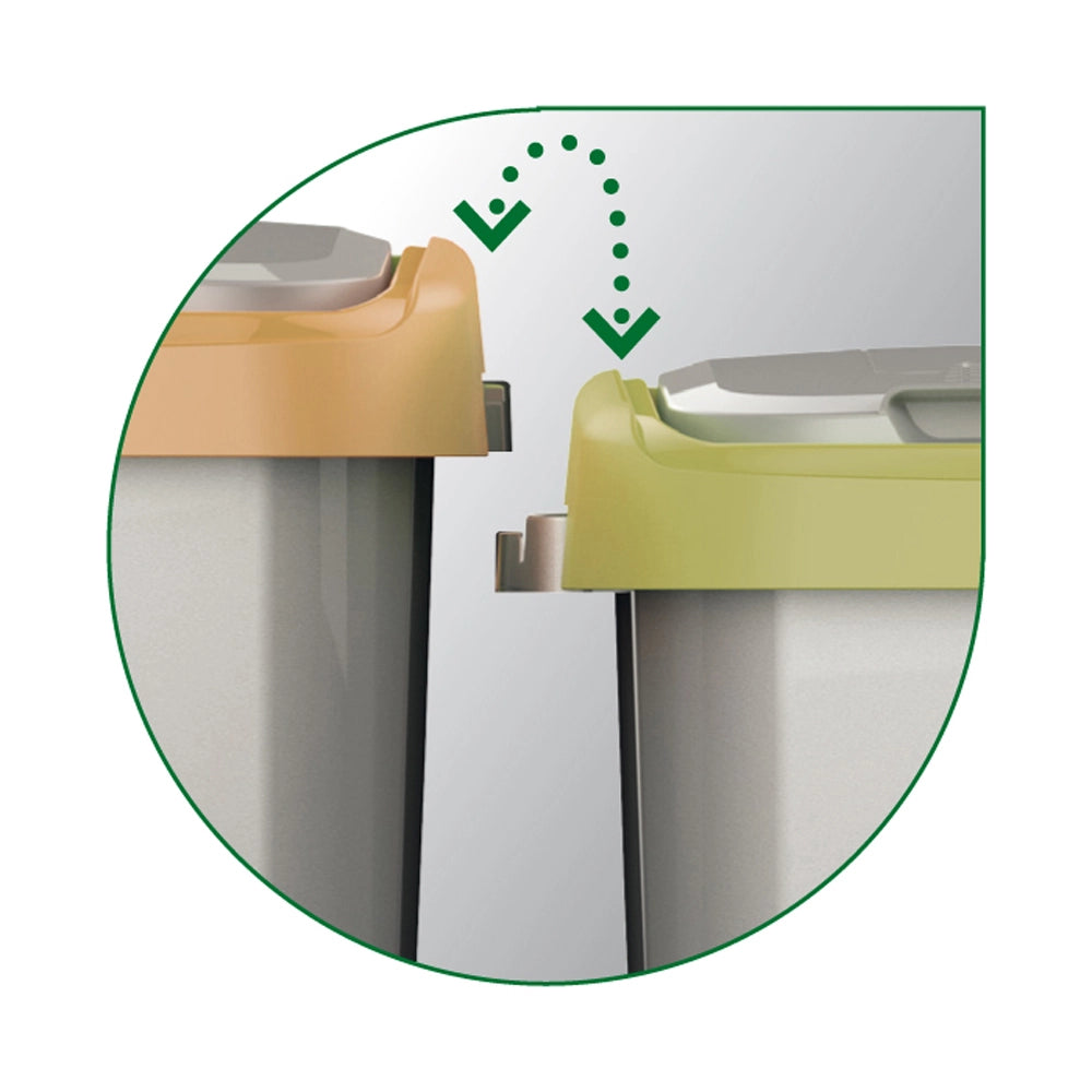 BIDONE PATTUMIERA RACCOLTA DIFFERENZIATA "ECOSWING" 40LT GRIGIO CORNICE ARANCIONE MHOME 10.8073.ARANCIONE
