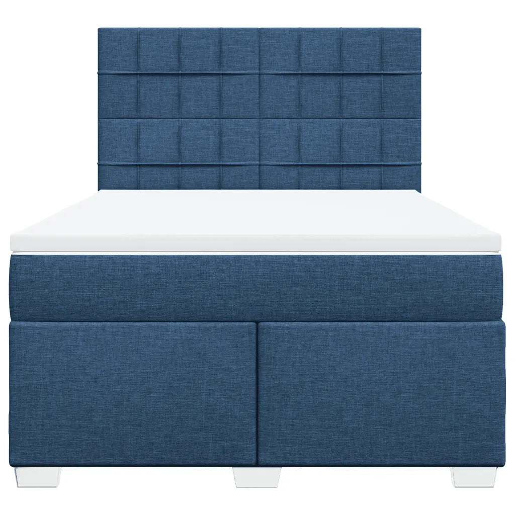 Giroletto a Molle con Materasso Blu 140x190 cm in Tessuto