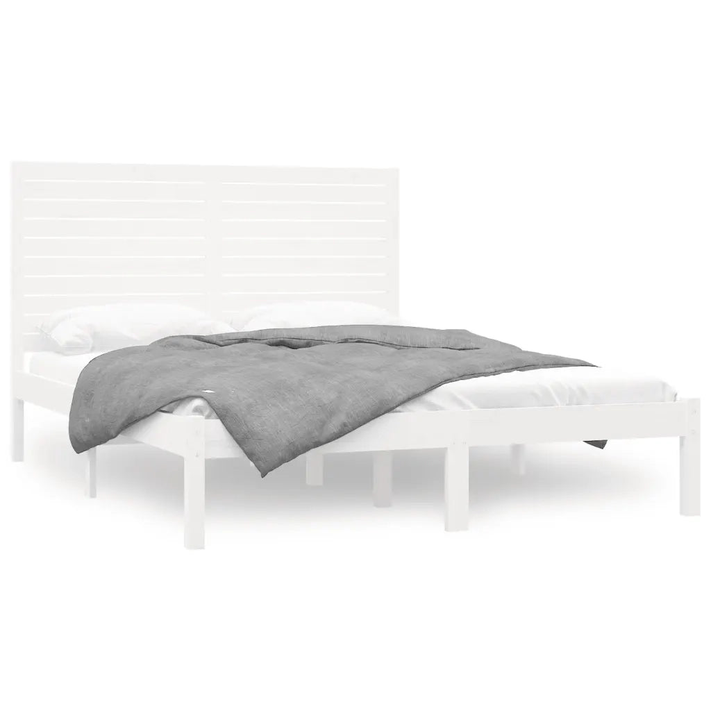 Giroletto-Struttura Letto Bianco in Legno Massello 140x200 cm 718550