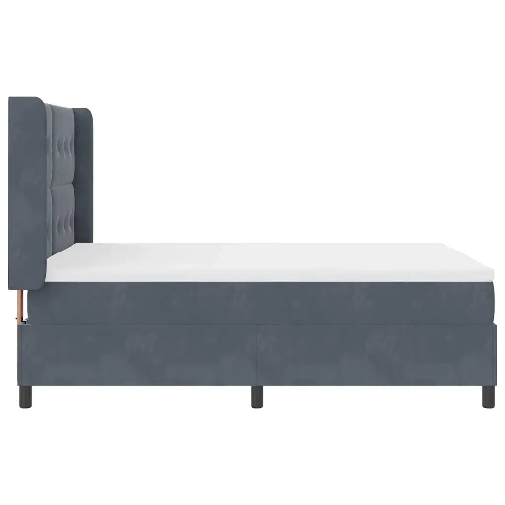Letto a molle con strisce LED Grigio scuro 160 x 200 cm Velluto 3343875