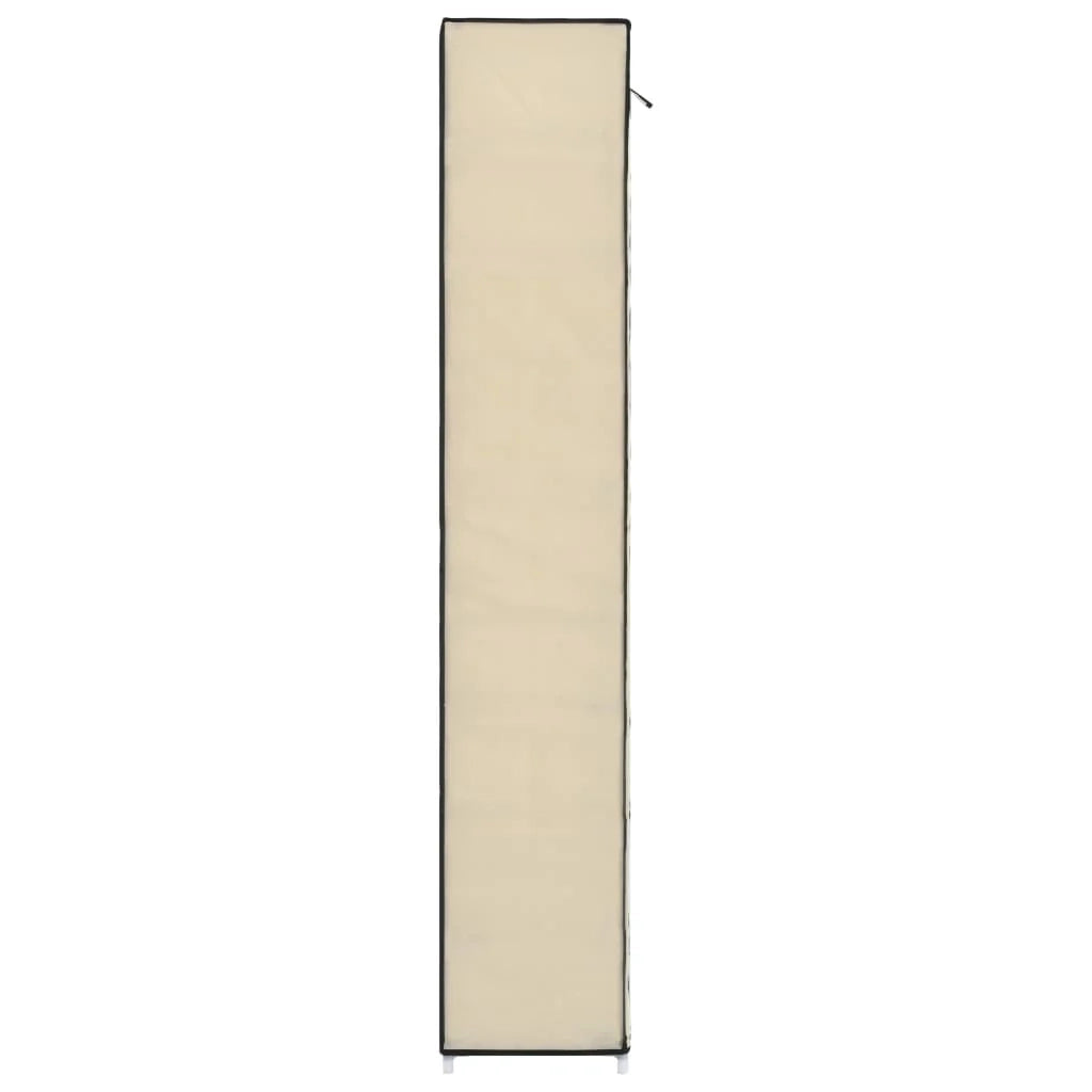 Scarpiera mobile contenitore per scarpe mobile ingresso/corridoio/soggiorno con coperchio 57 x 29 x 162 cm tessuto crema 02_0021407