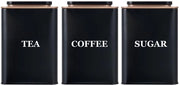 Set di contenitori da cucina in acciaio di alta qualità - 3 contenitori a chiusura ermetica - Design moderno - Caddy per alimenti - Contenitori decorativi per la cucina