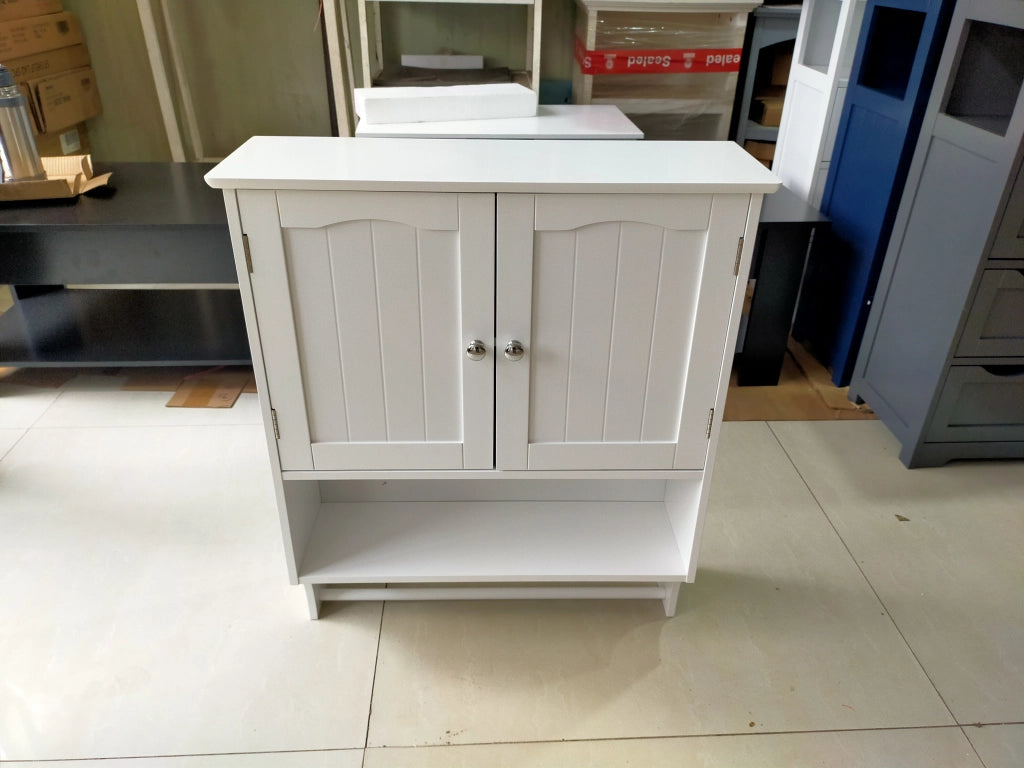 ARMADIO BAGNO A MURO 56,8x19x70 cm Bianco in MDF con portasciugamani