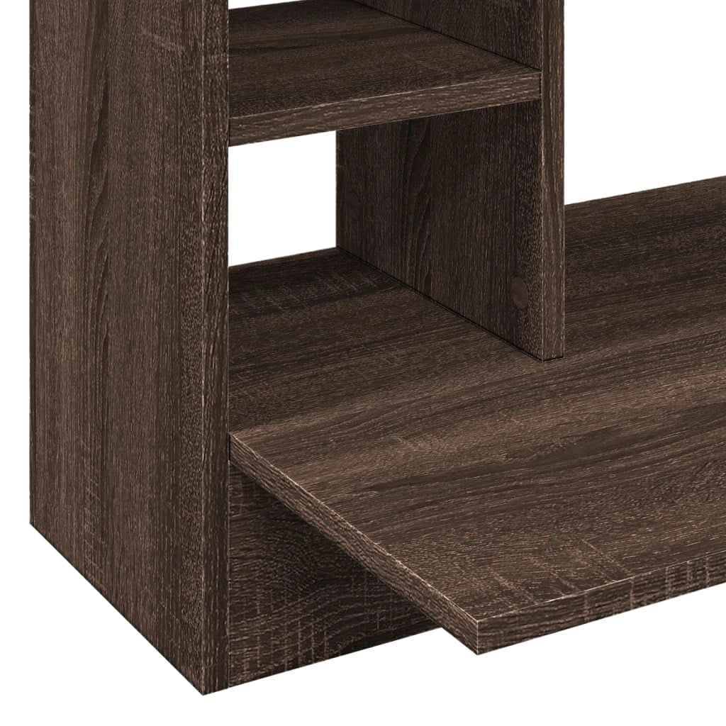 Scrivania tavolo postazione di lavoro mobile per computer studio a parete rovere 105 x 48 x 75 cm legno ingegnerizzato marrone 02_0023877