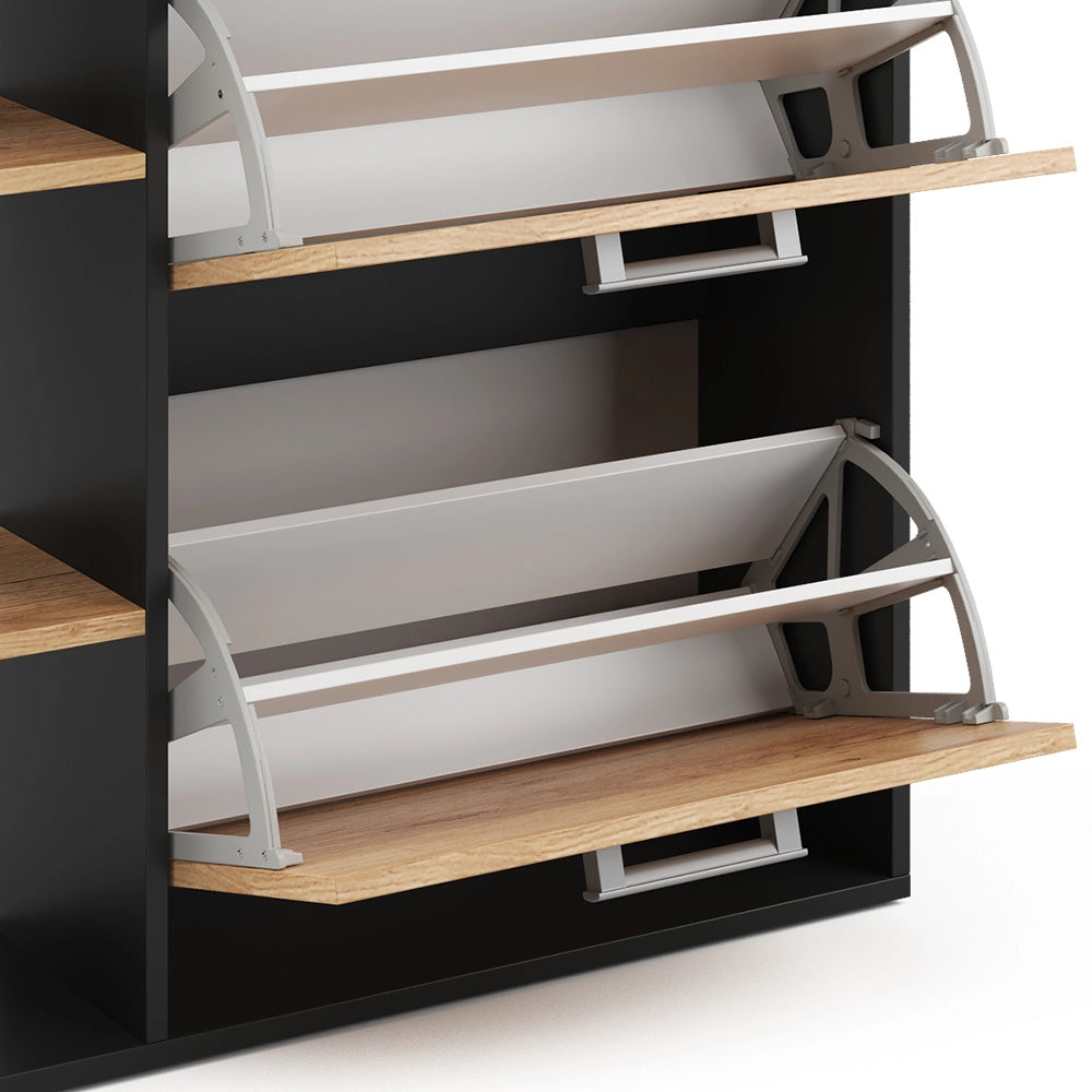 Vicco Scarpiera da ingresso Quercia dorata/antracite 24.5 x 90 cm 2 scomparti