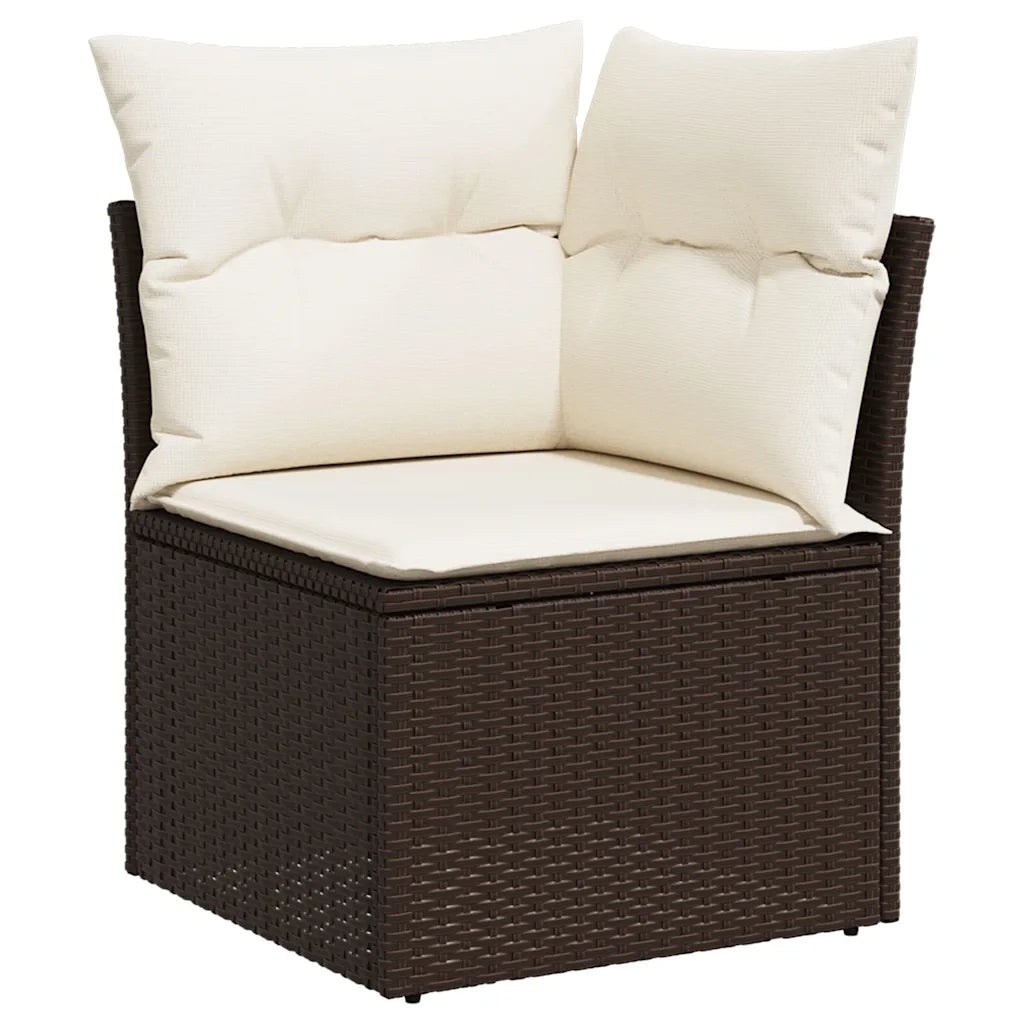 Set Divani da Giardino 8 pz con Cuscini Marrone in Polyrattan 3268703