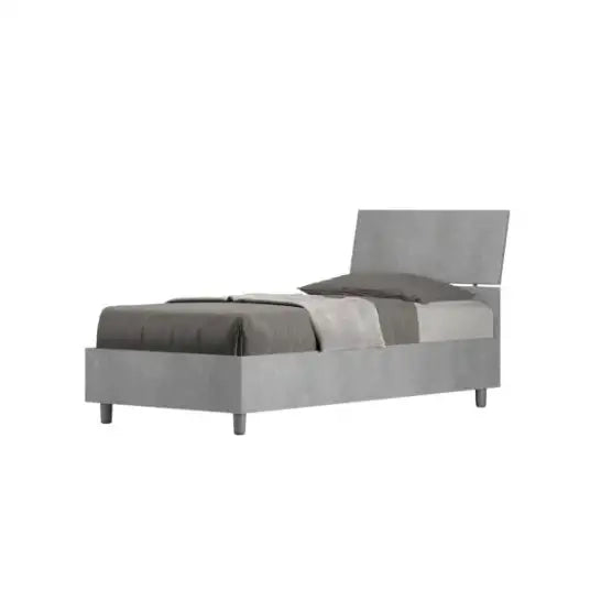 Letto singolo senza rete 80x200 testata inclinata cemento Demas