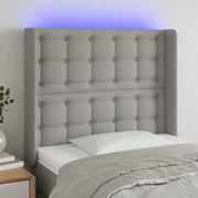 Testiera a LED-Testata con LED Grigio Chiaro 103x16x118/128 cm in Tessuto 344880