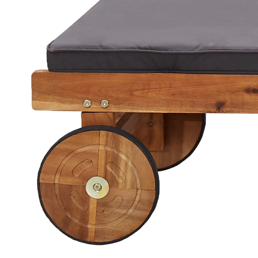 Lettino prendisole sedia a sdraio lettino prendisole letto da giardino mobili da esterno per patio con cuscino legno massello di acacia 02_0012347