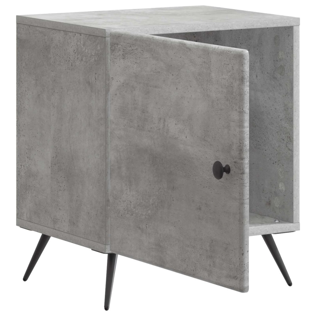 Set di 2 Comodini | Armadio da Notte | Mobiletto da notte Grigio Cemento 43 x 34,5 x 50 cm