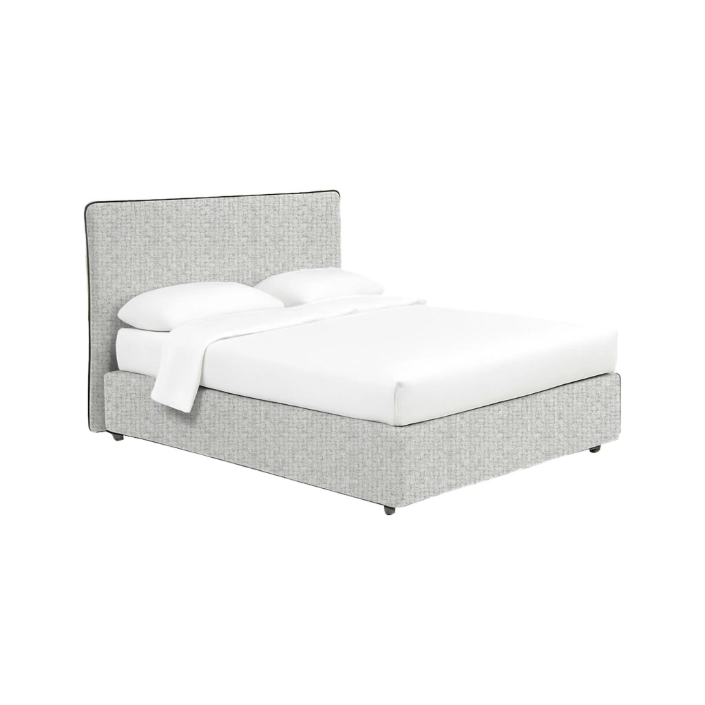 Tipton, Letto Matrimoniale Sfoderabile Made in Italy, Grigio Chiaro