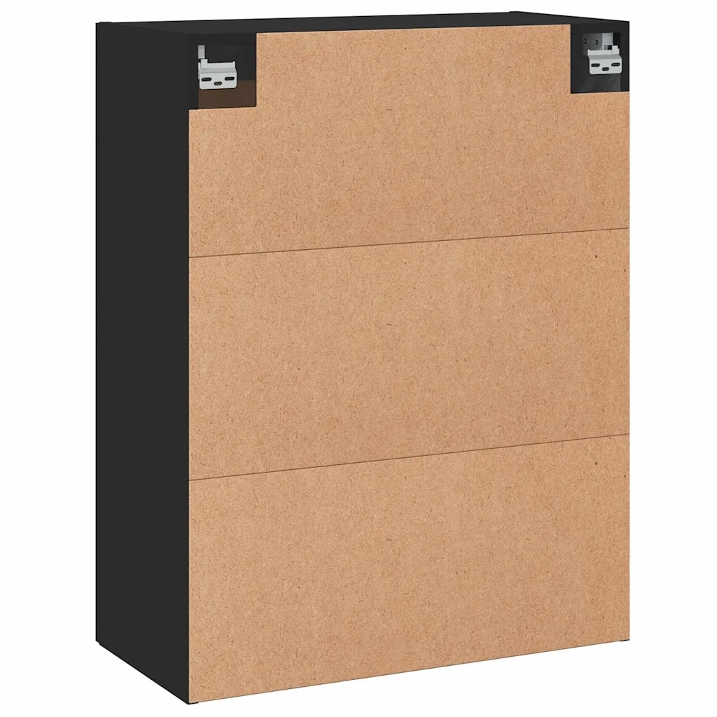 Armadietto a Muro | Mobile a Parete Nero 69,5x34,90 cm in Legno Multistrato