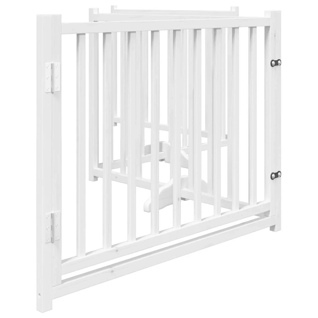Cancelletto di sicurezza per cani con 4 pannelli in legno massello di abete bianco 02_0023309