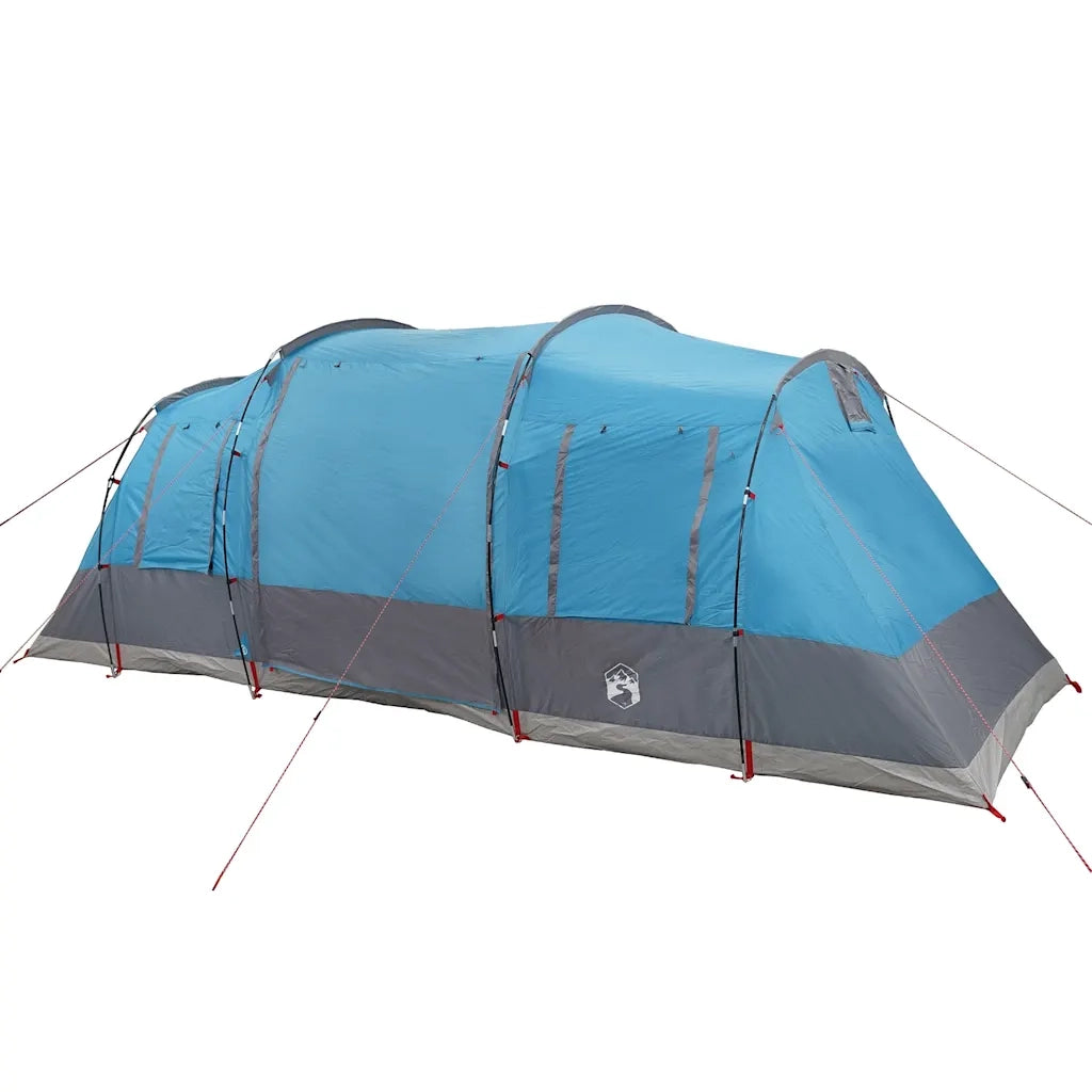 Tenda da Campeggio a Tunnel per 4 Persone-Tenda per Escursionismo Blu Impermeabile 483869