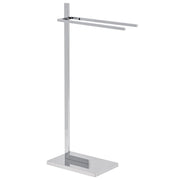 Porta asciugamani in acciaio argento lucido 2 binari Accessori bagno Porta asciugamani in piedi dal design moderno