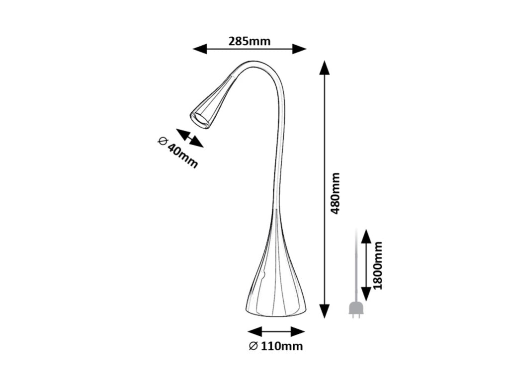 Lampada da scrivania LED touch dimmerabile nera 4W Rabalux