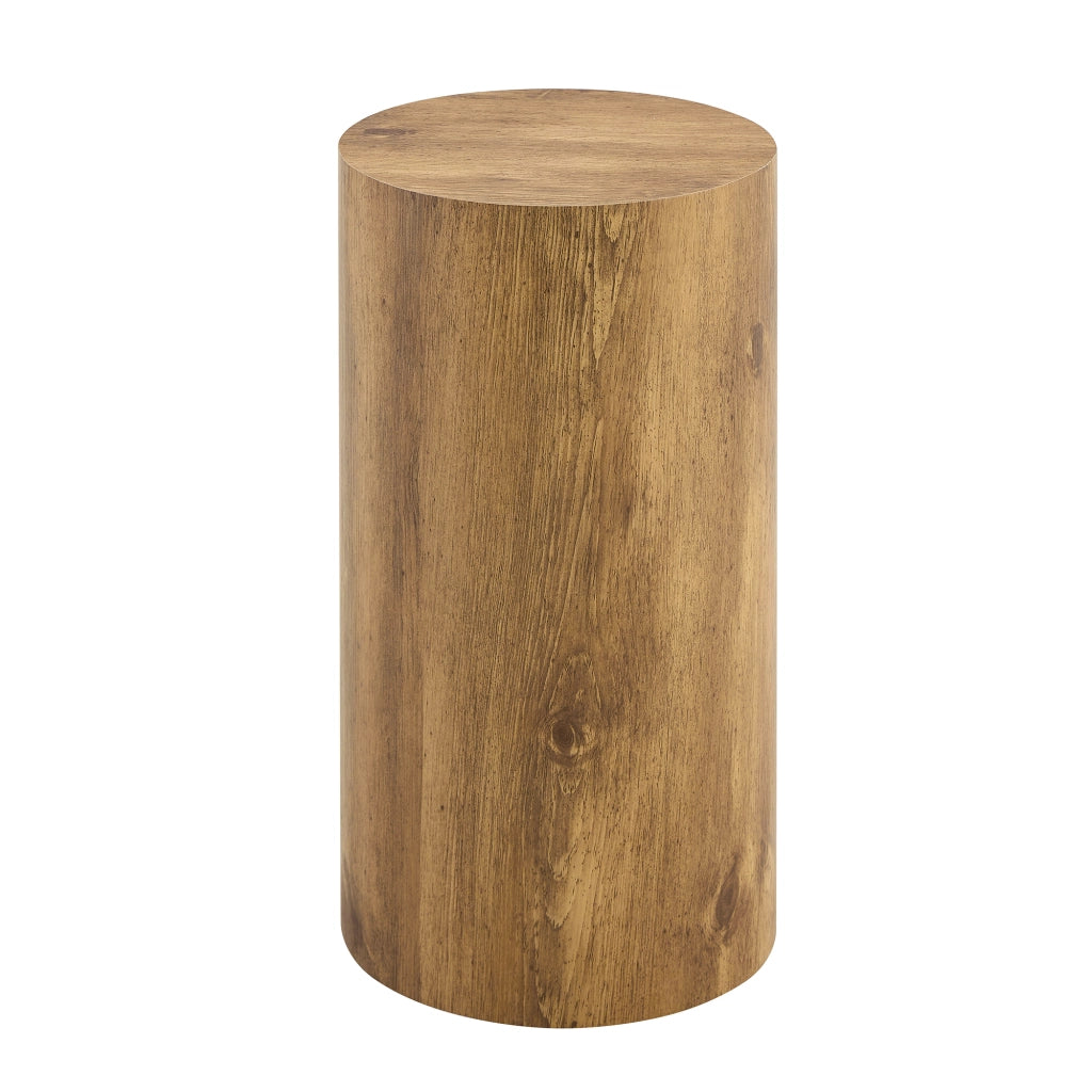 TAVOLINO rotondo 30x55 cm in MDF effetto legno, colore legno