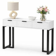 TAVOLO CONSOLLE con cassetti Bianco/Nero in MDF