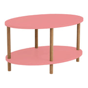 Tavolino da caffè ovale consolle laterale 43 x 70 x 44 cm rosa naturale 03_0010828