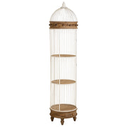 Scaffale in legno bianco e metallo a 3 ripiani 40x40x176h cm