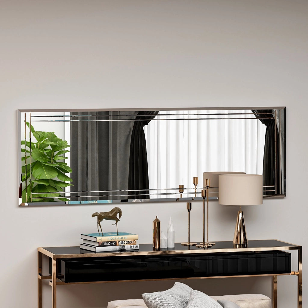Specchio in legno "Buhem" - 40 x 120 cm - Bianco