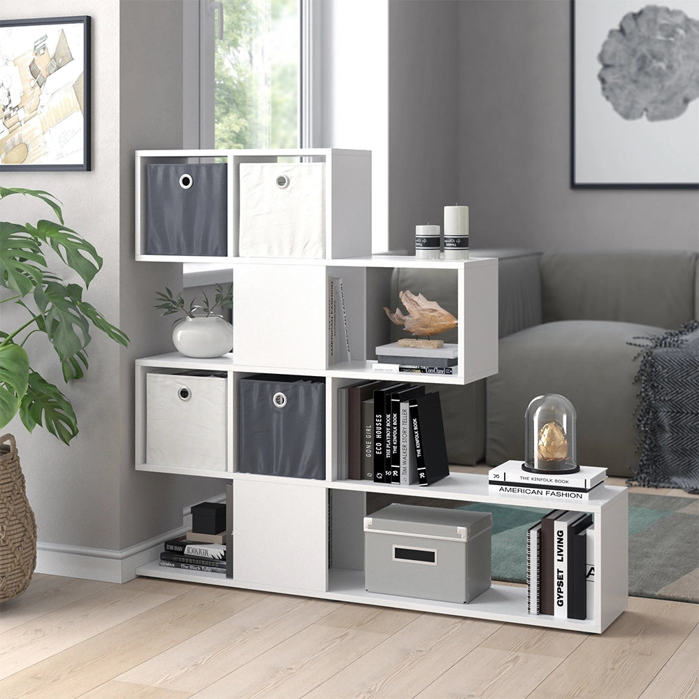 Vicco Divisorio per ambienti Bianco 124.4 x 113 cm con 4 scatole pieghevoli