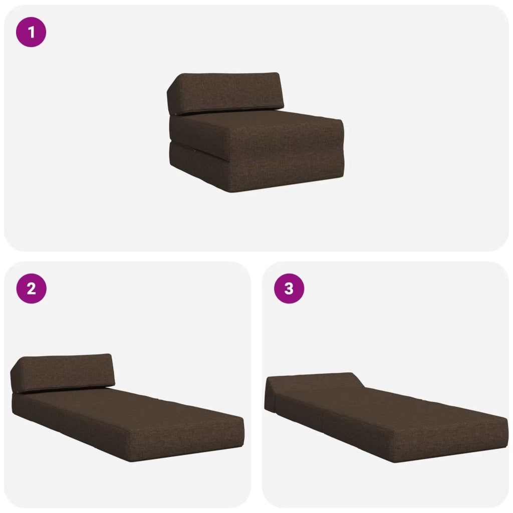Divano Letto Pieghevole Tortora 60 x 70 x 41 cm Tessuto 900055