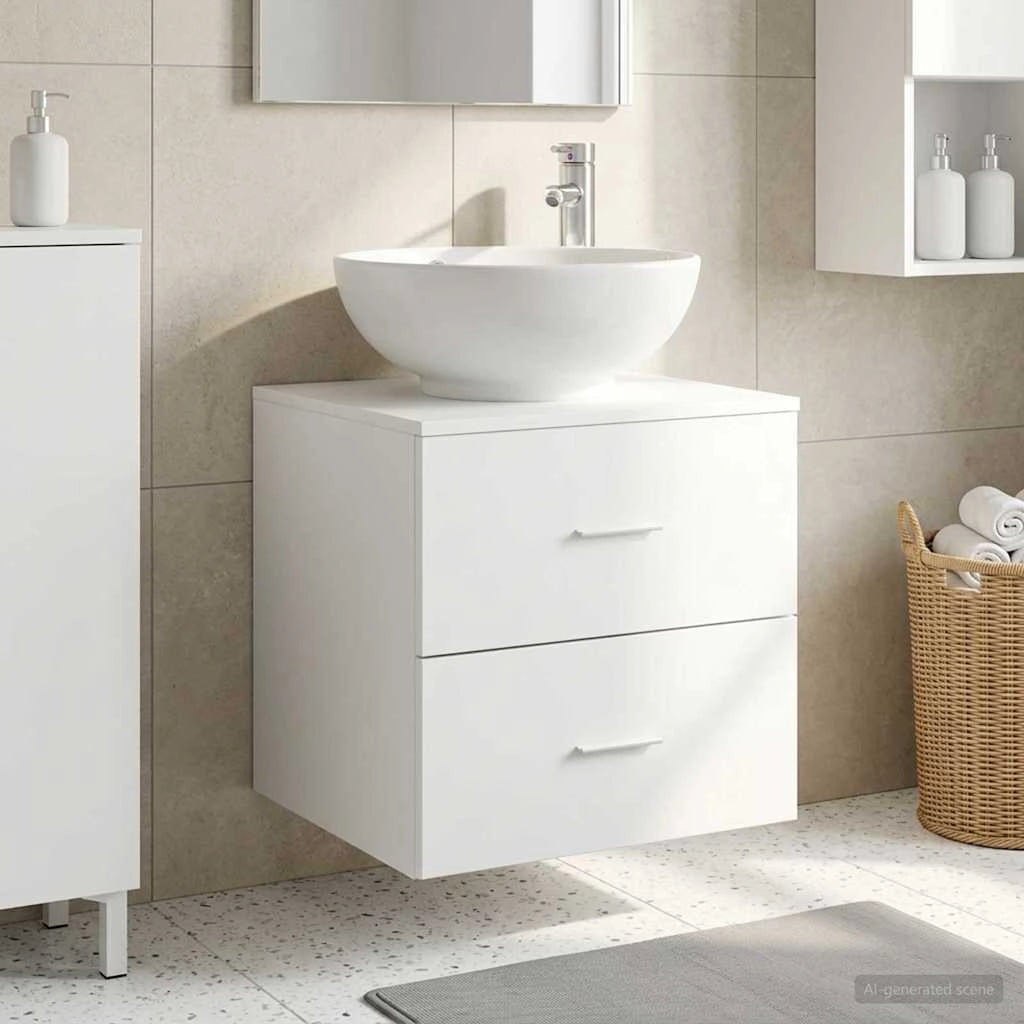 Mobile Lavabo da Parete Bianco 49,5 x 44,5 x 66,5 cm 890302