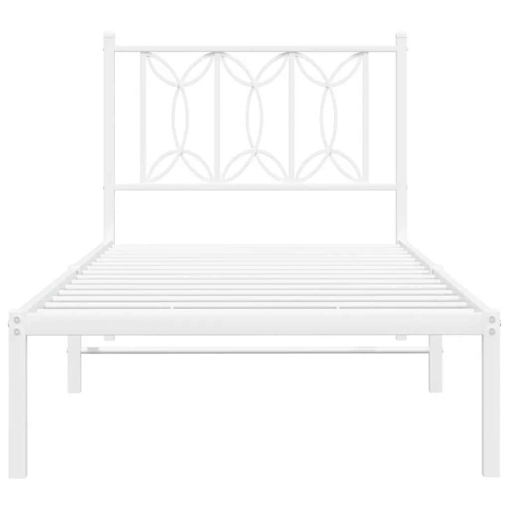 Giroletto senza Materaso con Testiera Metallo Bianco 75x190 cm