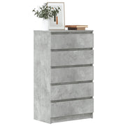 Cassettiera Grigio Cemento 60x36x103 cm in Legno Multistrato