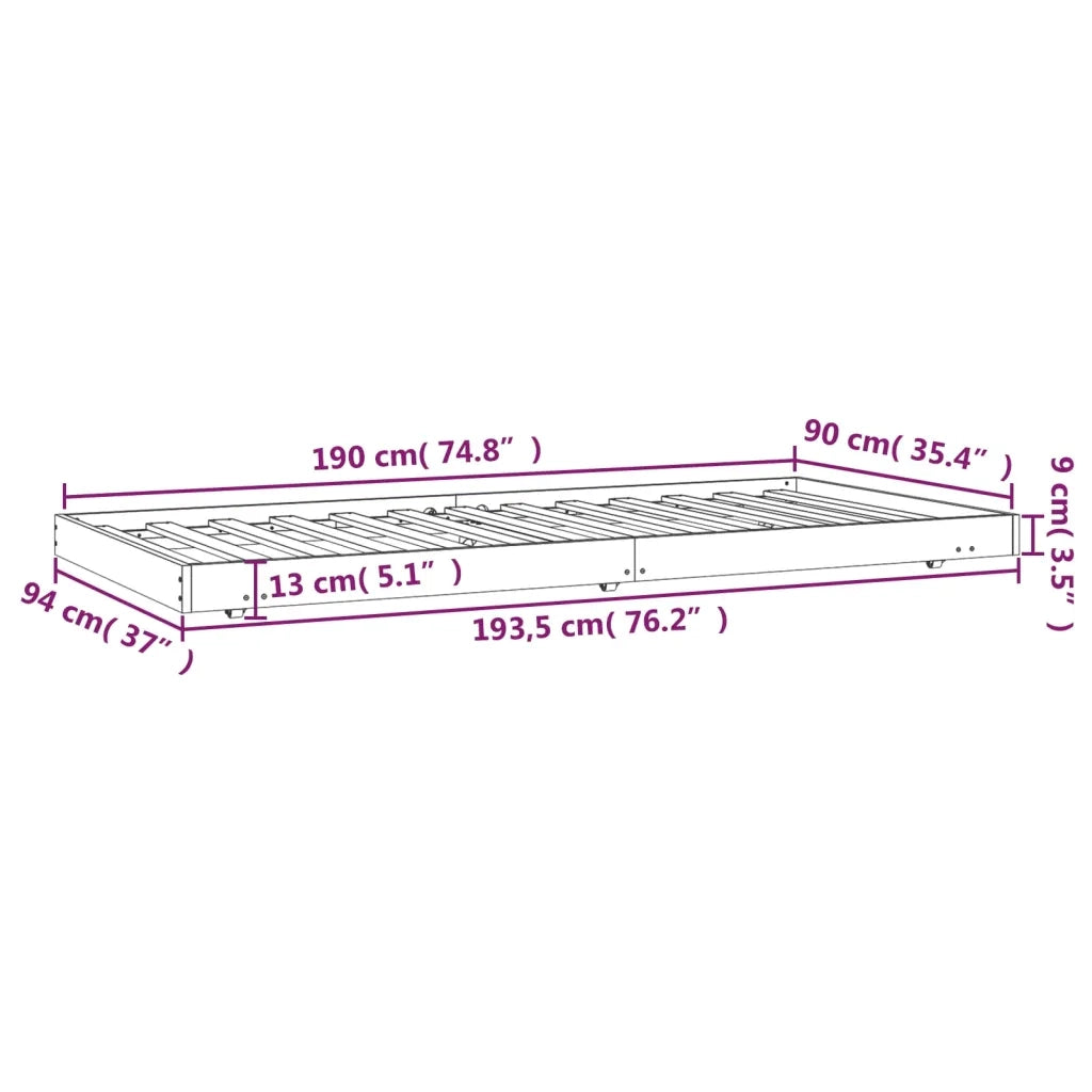 Giroletto 90x190 cm in Legno Massello di Pino cod mxl 64665