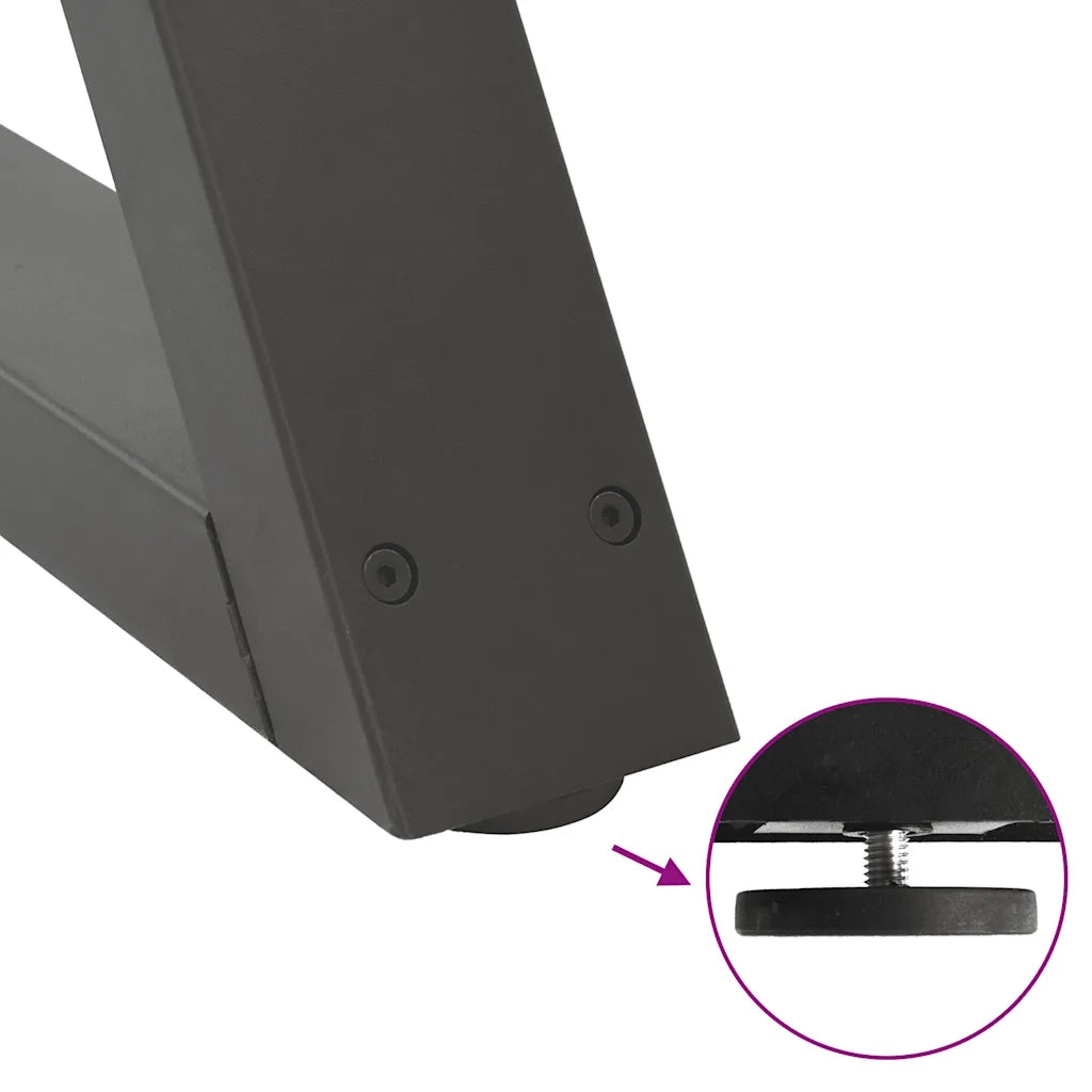 Gambe per tavolo da pranzo 2 pz Antracite 80x(72-73,3) cm Acciaio 4012730