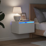 Comodino a Parete con Luci LED Bianco 836826