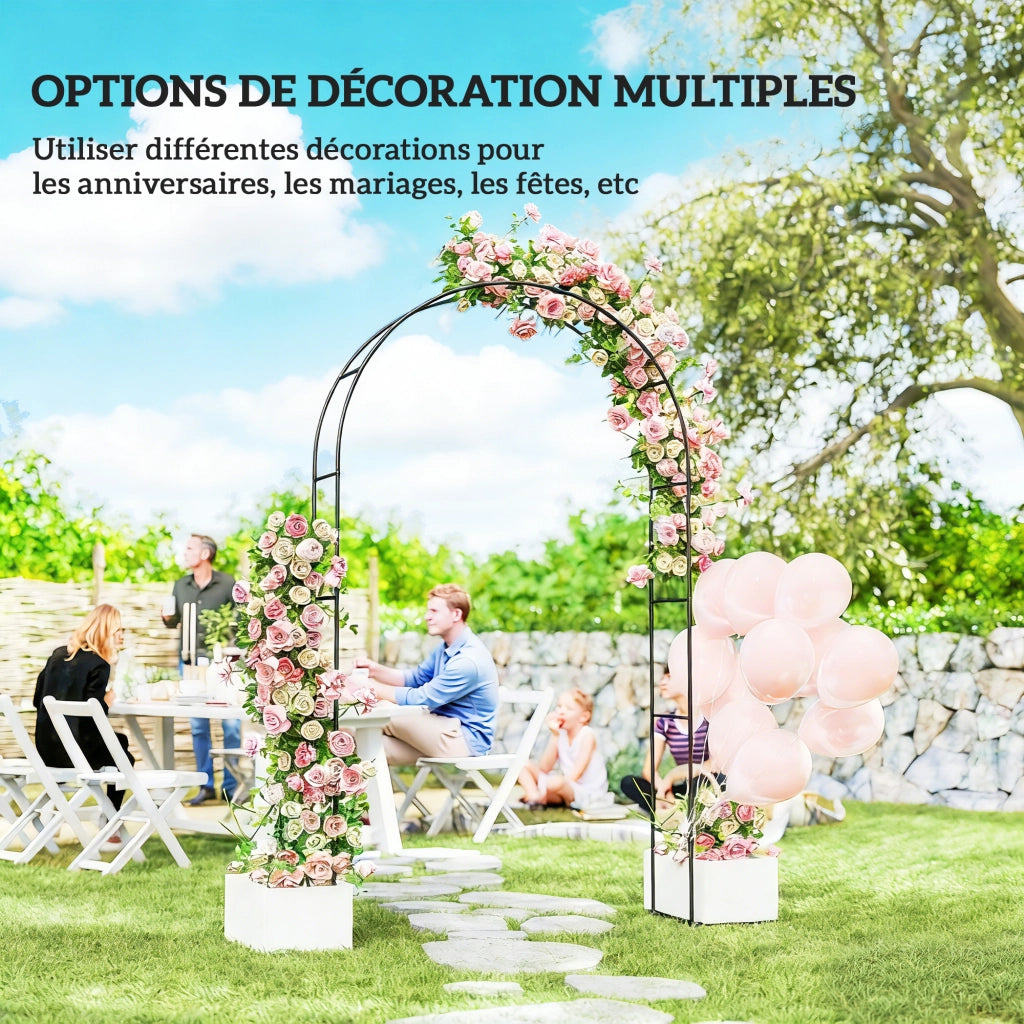 Arco Giardino per Piante Rampanti ¨C zephmum ¨C Nero 145x39x237 cm
