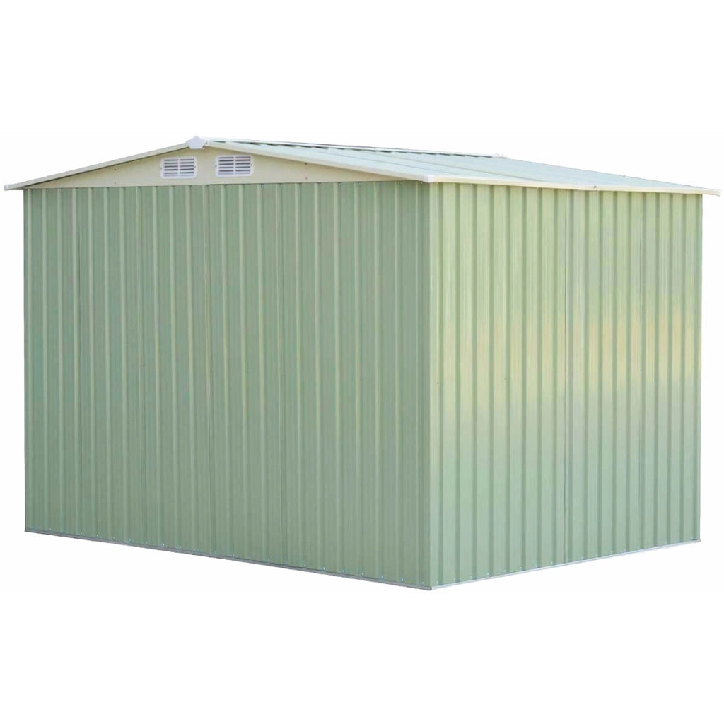 Casetta da giardino con porta scorrevole, Casetta degli attrezzi 205 x 257 x 175,5, Verde-Casette da giardino