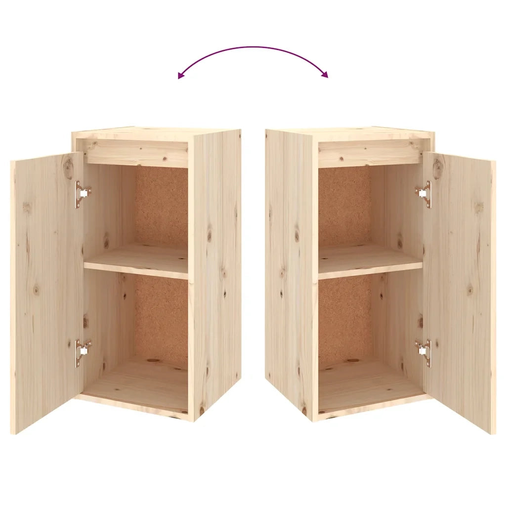 Set di 2 mobili porta TV a parete 30 x 30 x 60 cm e 30 x 30 x 80 cm design pratico per il soggiorno realizzati in legno di pino 02_0055189