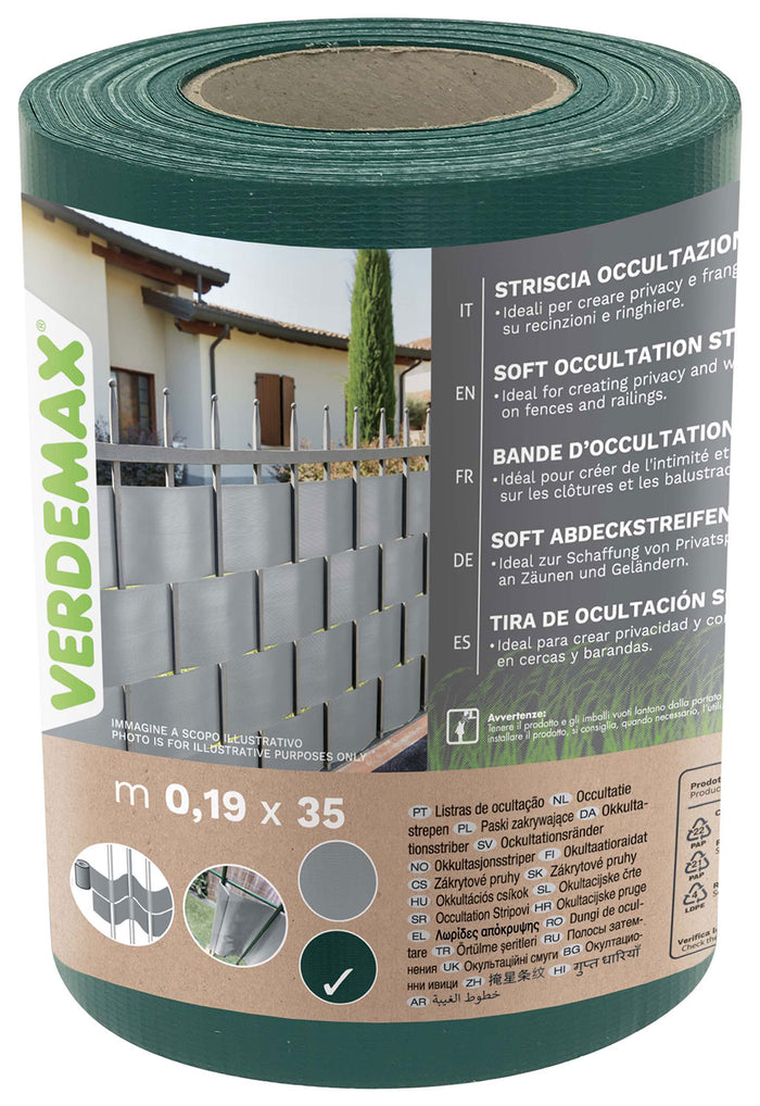 Telo di Occultazione Striscia Soft Verdemax 20x350 cm in PVC Resistente a UV Verde