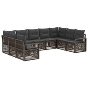Set Divano da Giardino 9 pcs Grigio polyrattan 3435815