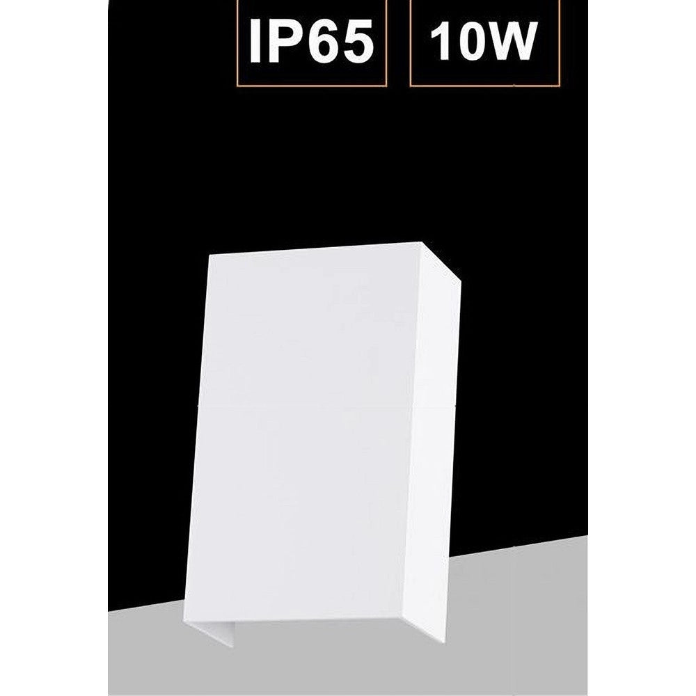 Trade Shop - Applique Led Esterno Rettangolare 10w Doppia Emissione Di Luce 3000k 4000k 640-b - -bianco Caldo      -