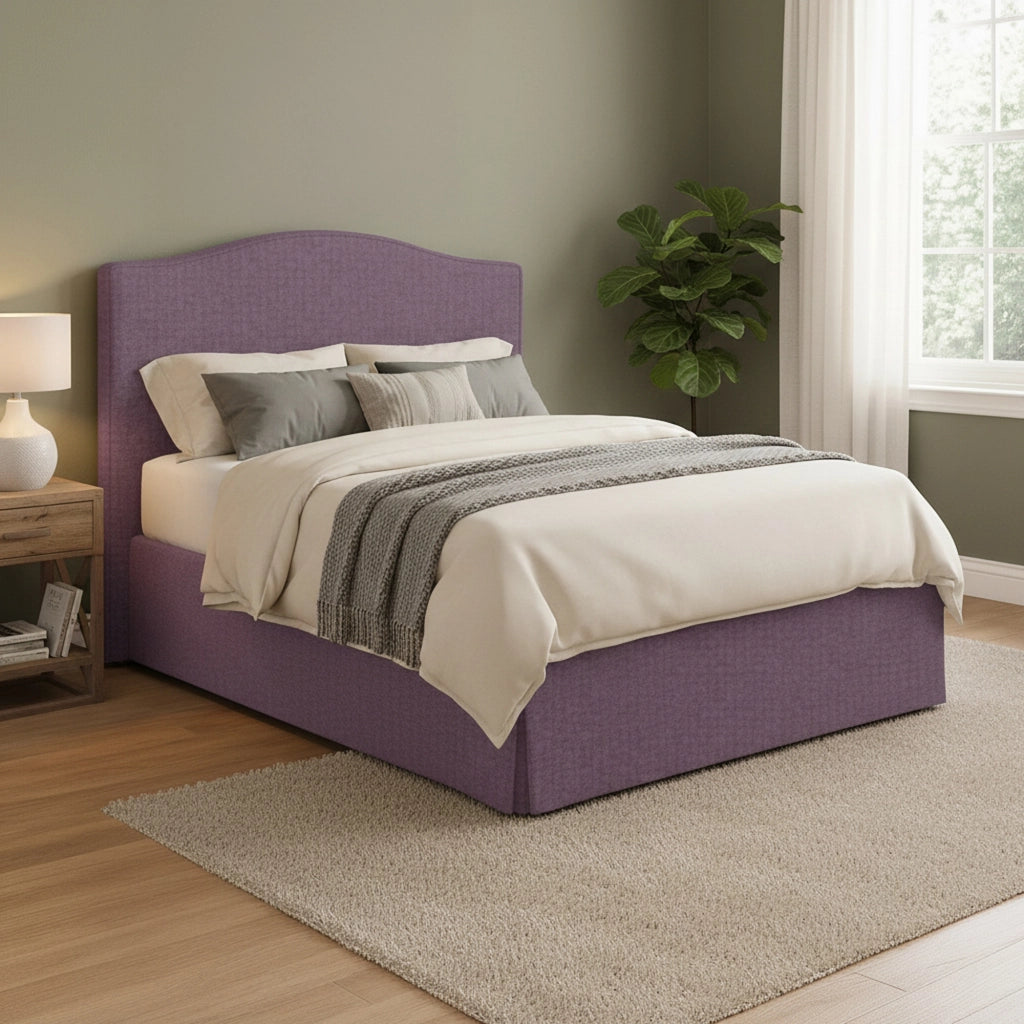 Bebington, Letto Matrimoniale Sfoderabile Made in Italy, Viola Lilla