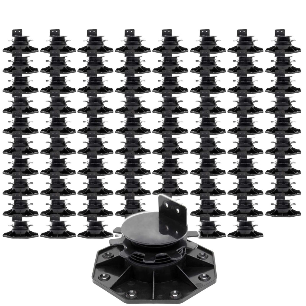 Set 80 supporti per pavimenti galleggianti, Altezza regolabile 33-64mm Max 2700 kg, Piedini Decking